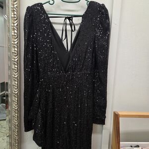 Elegant Black Sequin Dress